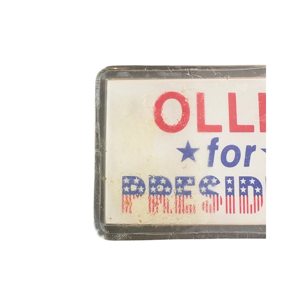 Vintage Ollie For President Novelty Campaign Keychain Acrylic Patriotic USA - Picture 2 of 4